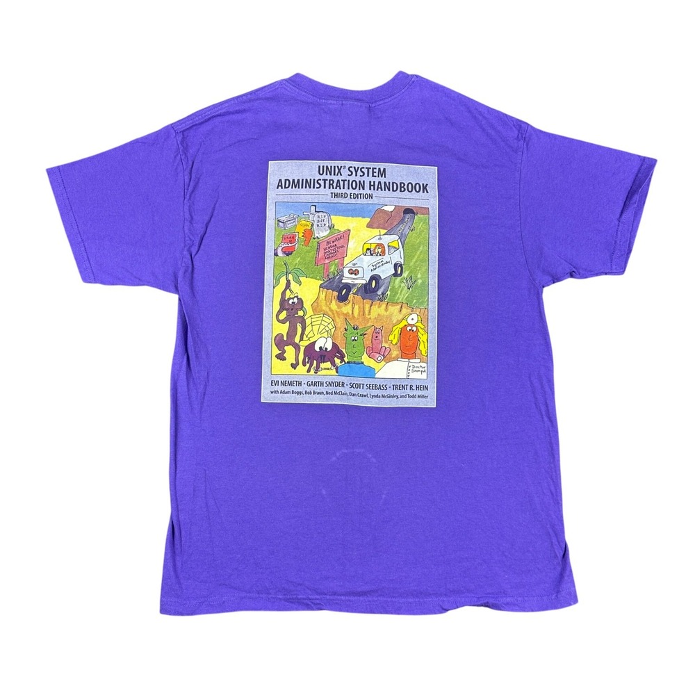 Vintage Hanes Beefy-T UNIX System Administration Evi Nemeth Tech Shirt Large